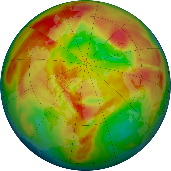 Arctic ozone map for 06 March 1983